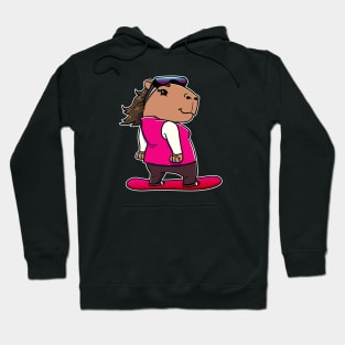 Capybara Snowboarder Girl Snowboarding Hoodie